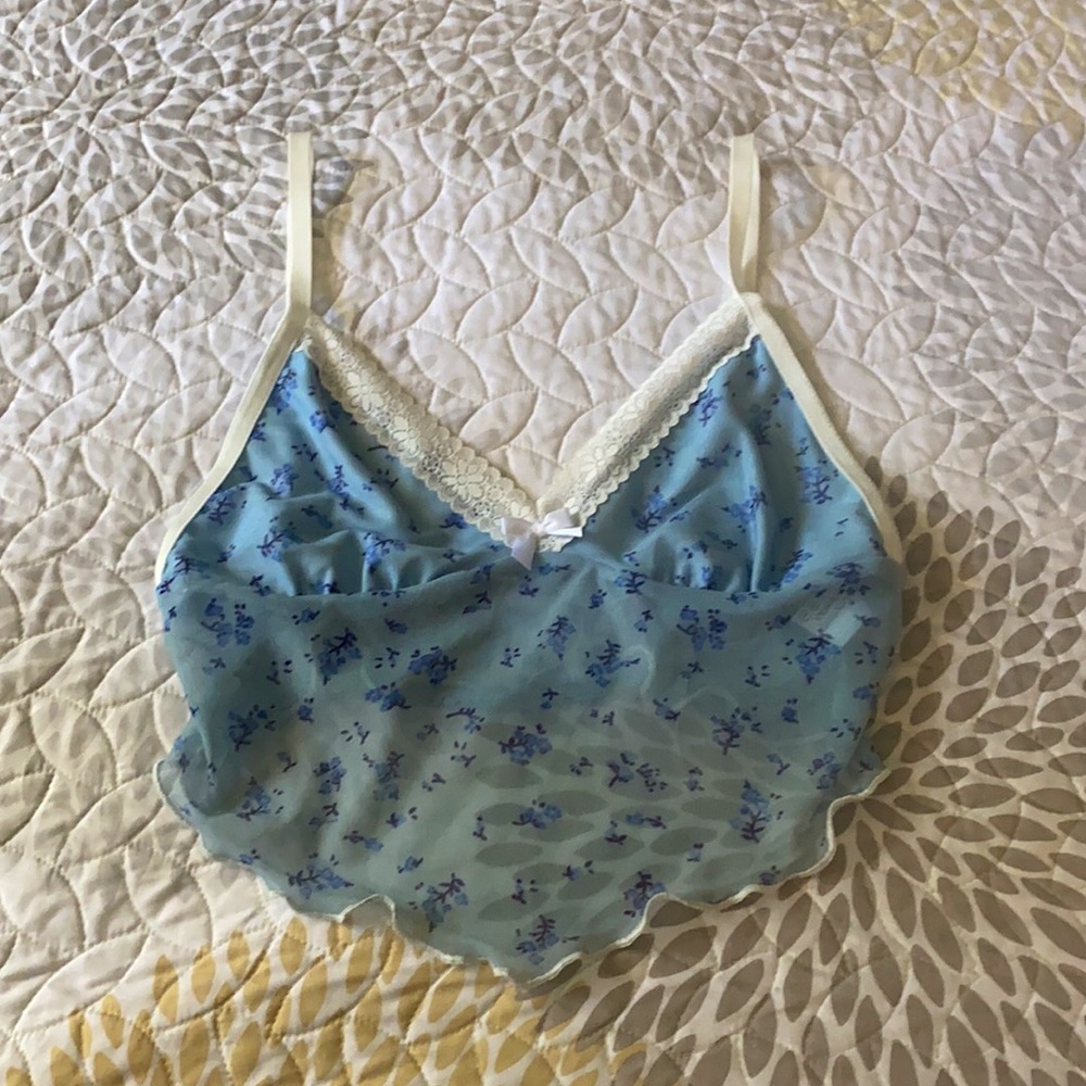 Floral Mesh Crop Top
